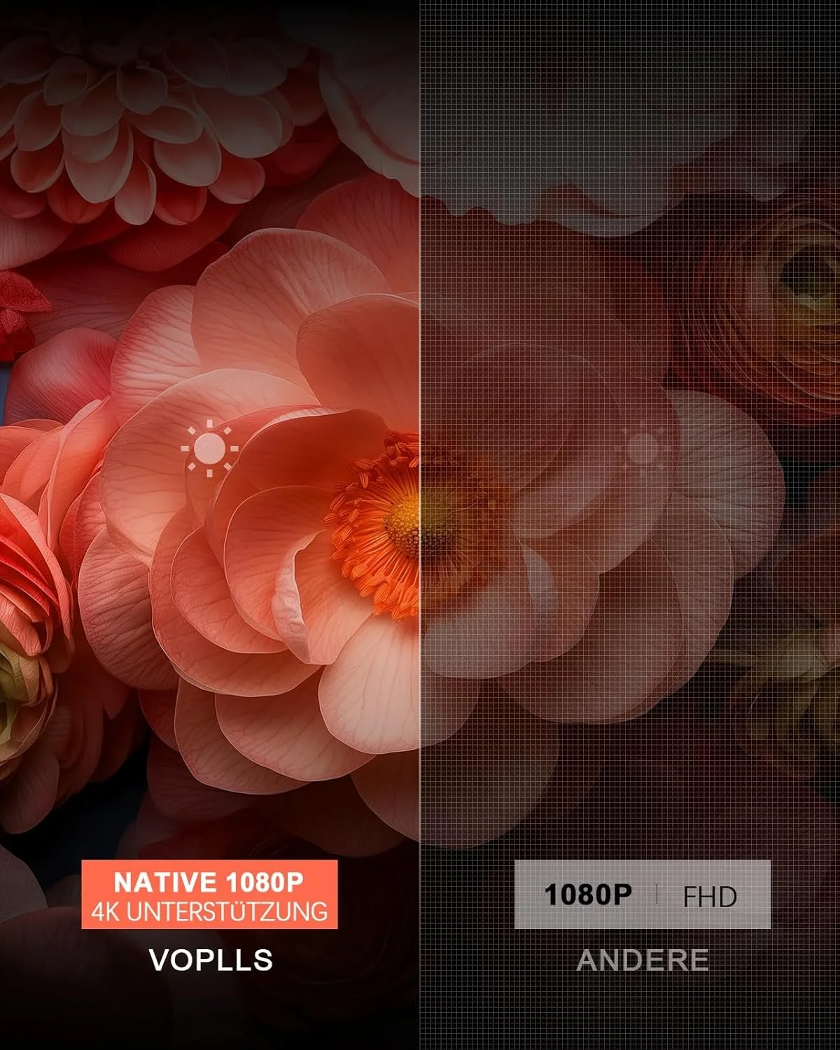 Проектор VOPLLS R1 Full HD Wi-Fi Bluetooth, фото №3 Проектор VOPLLS R1 Full HD Wi-Fi Bluetooth, фото №3