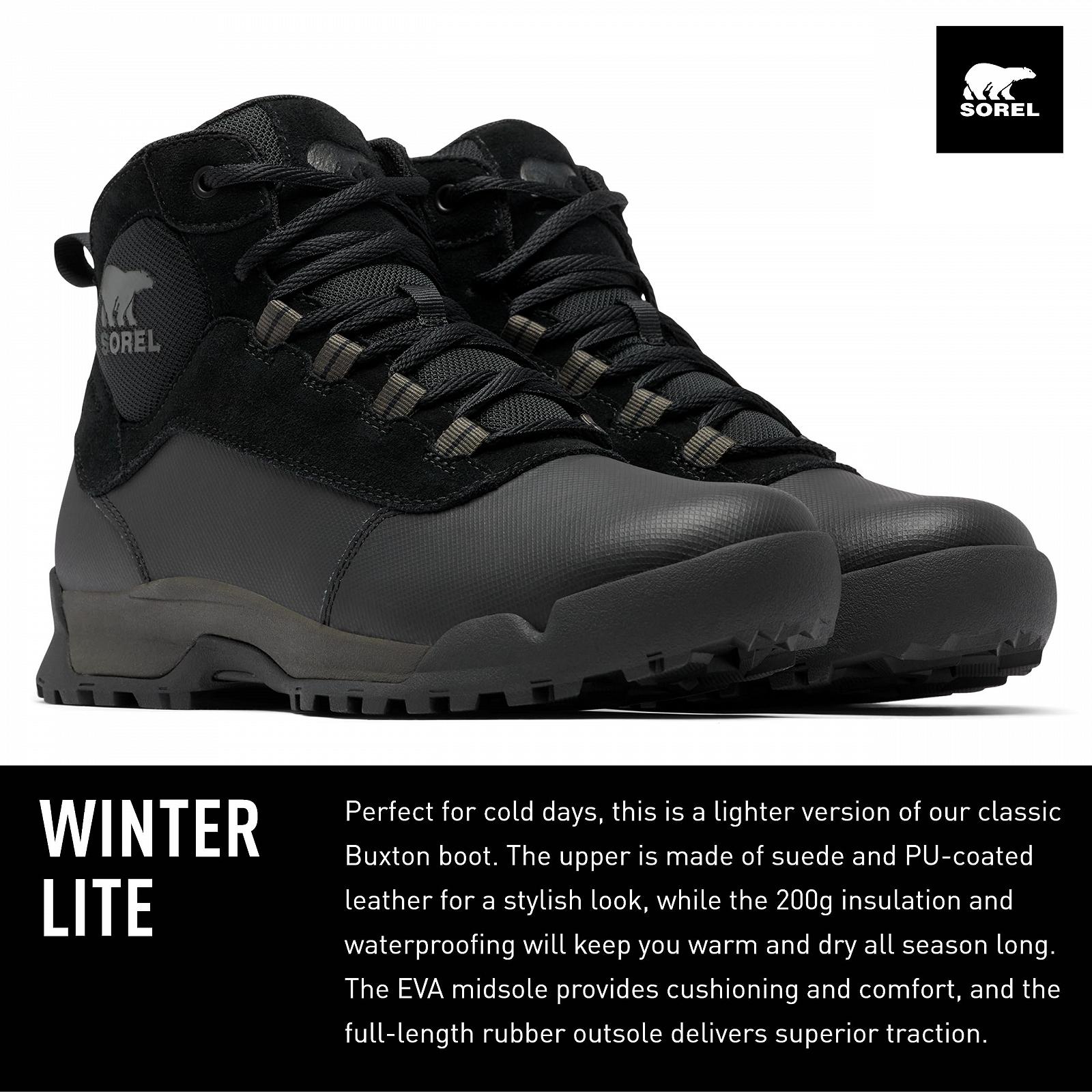 Черевики SOREL Buxton Lite Lace WP чоловічі, низькі, чорні, фото №2