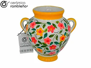 Кашпо керамическое настенное CERÁMICA RAMBLEÑA Orza 20x20x14 см желто-белое цена на synthetic.ua - Фото 1 Кашпо керамическое настенное CERÁMICA RAMBLEÑA Orza 20x20x14 см желто-белое synthetic.ua - Фото 1