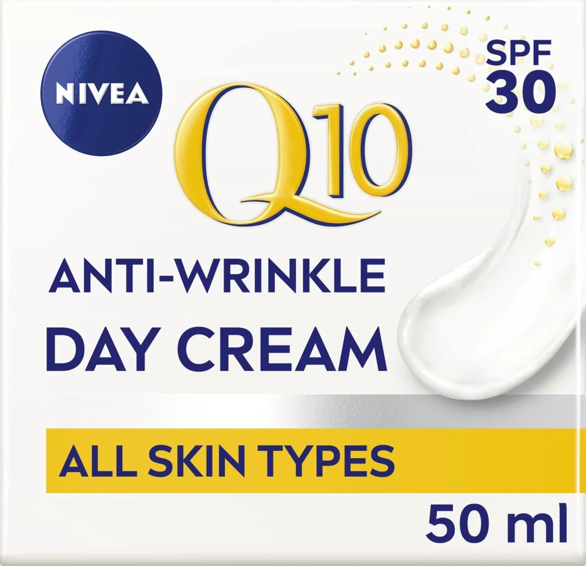 Денний крем NIVEA Q10 Power Anti-Wrinkle + Firming Age Spots SPF30 50 мл, фото №1 Денний крем NIVEA Q10 Power Anti-Wrinkle + Firming Age Spots SPF30 50 мл, фото №1