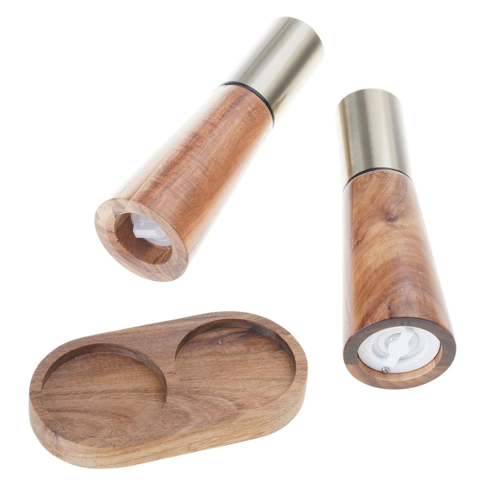Набор мельниц Деревянный для соли и перца с подставкой, фото №7 Набор мельниц Деревянный для соли и перца с подставкой, фото №7