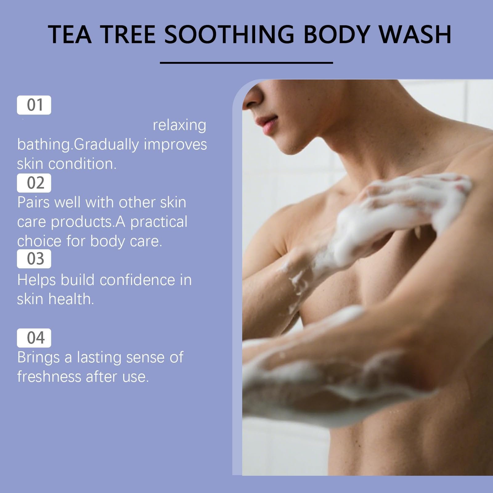 Гель для душу Tea Tree Soothing Заспокійливий Очищувальний Проти запаху для чутливої шкіри 4 шт., фото №2 Гель для душу Tea Tree Soothing Заспокійливий Очищувальний Проти запаху для чутливої шкіри 4 шт., фото №2