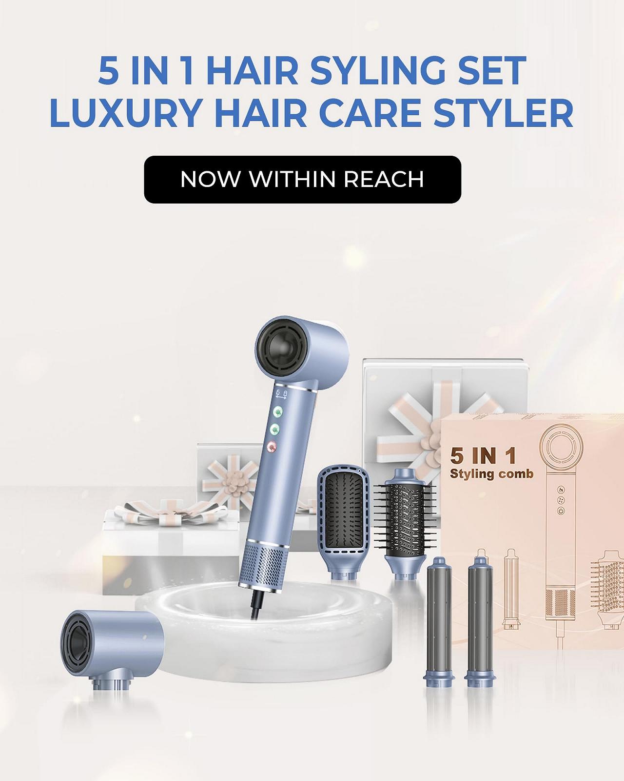 Стайлер для волосся 5-в-1 Airstyler з двигуном 110,000 rpm, функцією фена, іонізацією 320 млн та насадками для завивки Light Quiet, фото №9 Стайлер для волосся 5-в-1 Airstyler з двигуном 110,000 rpm, функцією фена, іонізацією 320 млн та насадками для завивки Light Quiet, фото №9