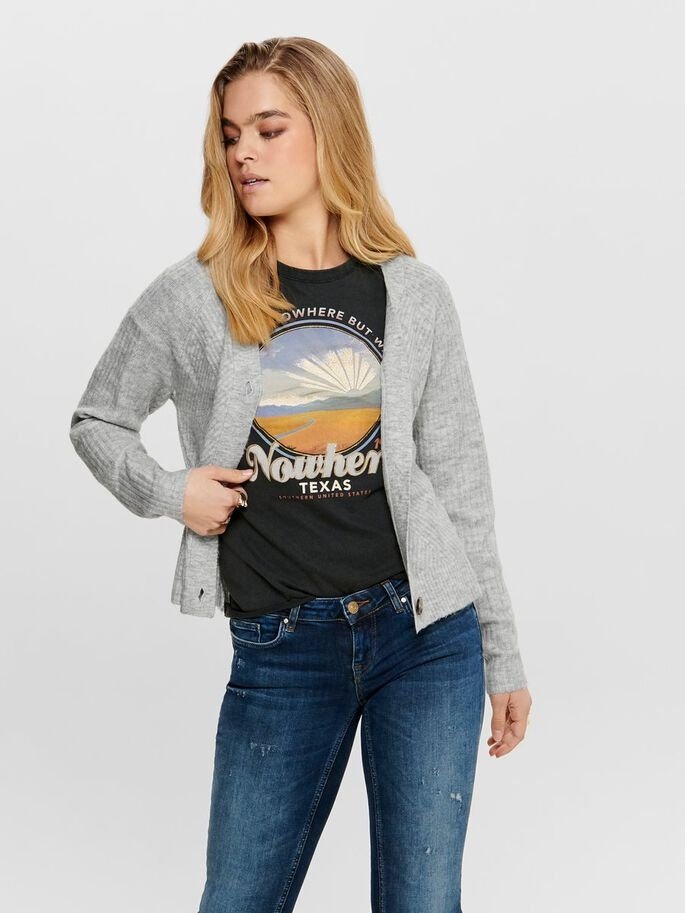 Кардиган ONLCAROL L/S CARDIGAN KNT NOOS 15196734-Light Grey Melange ONLY Сірий XL, фото №1