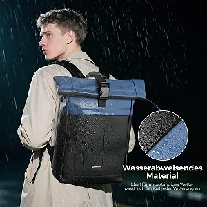 Рюкзак для ноутбука Waterproof Rolltop Anti-Theft Zip Expandable 18-25L Blue synthetic.ua - Фото 1