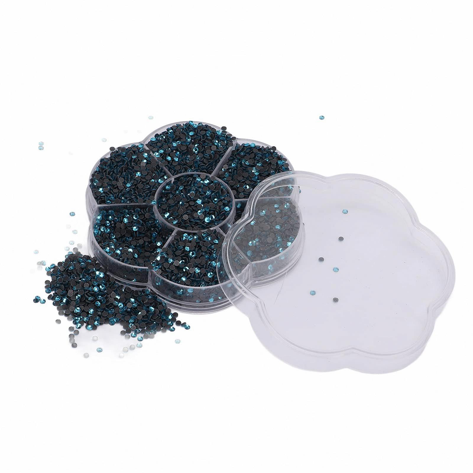 Стразы Круглые Стеклянные Декоративные Стильные Легкие Портативные S601-Lake Blue, фото №1