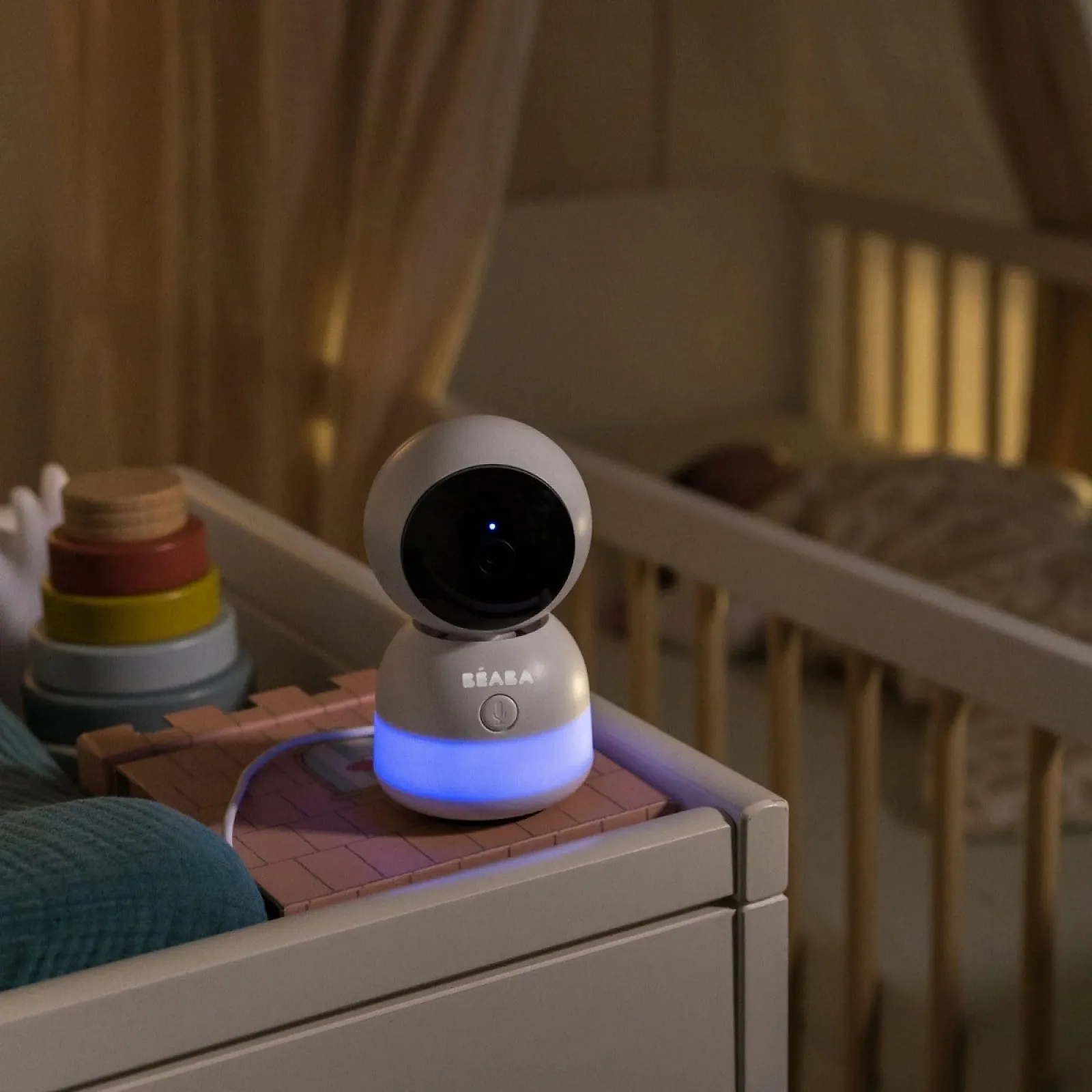 Відеоняня BÉABA Zen Night Light 720P HD 360° White, фото №7