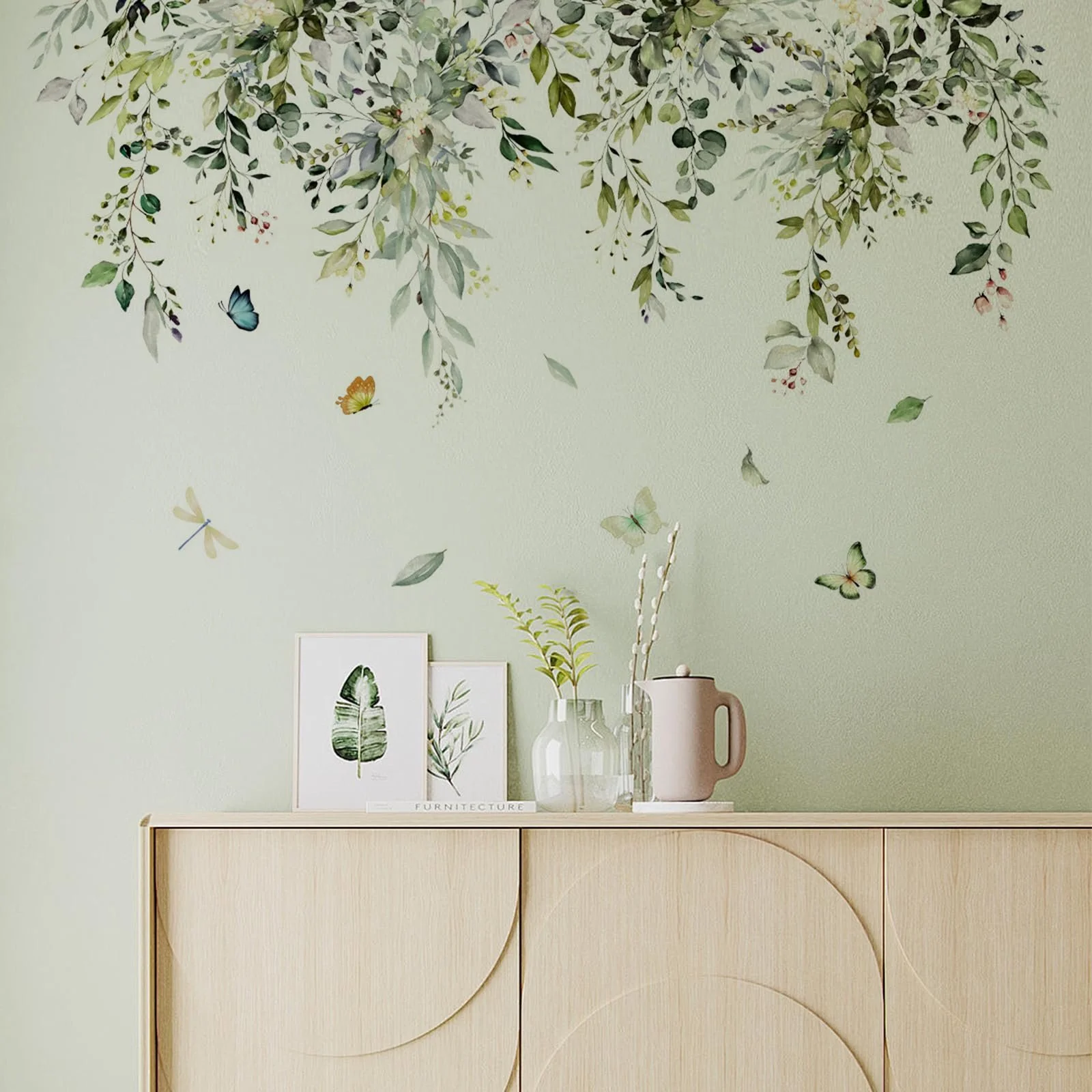 Наклейка на стіну Green Leaves & Hanging Vine 30 x 90 см, фото №6