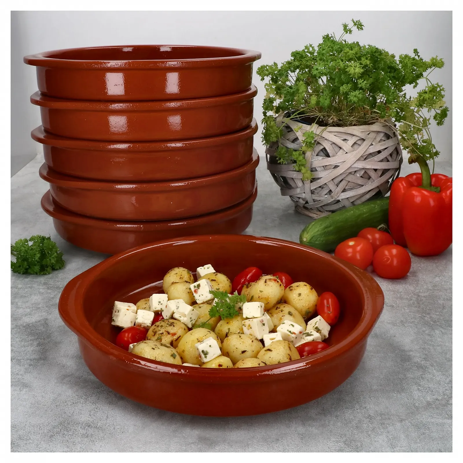 Миска MamboCat Cazuela с ручкой Набор 6 штук Bernd 850 мл, фото №5