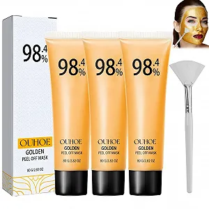 Маска-пленка Золотая для лица, набор 3 шт для увлажнения, против морщин, очищения и осветления - Фото 1