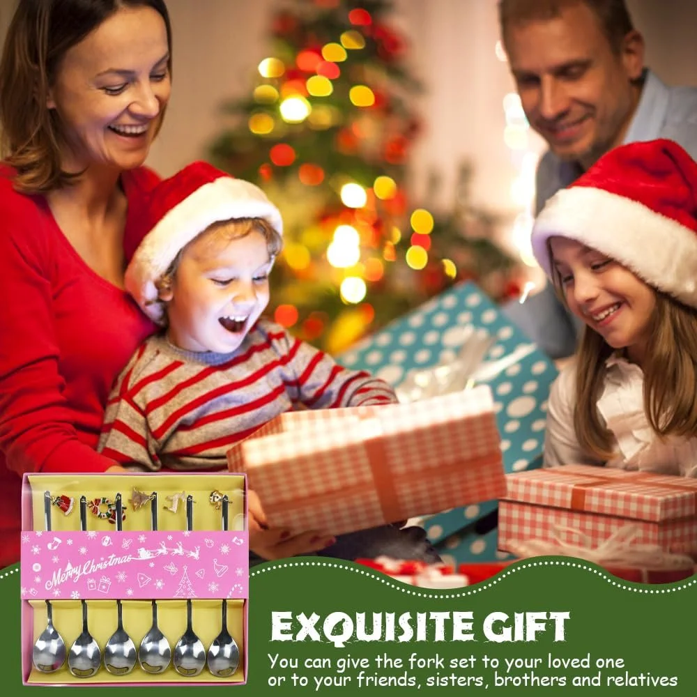 Ложка Різдвяна, набір 6 штук, з нержавіючої сталі, фото №7