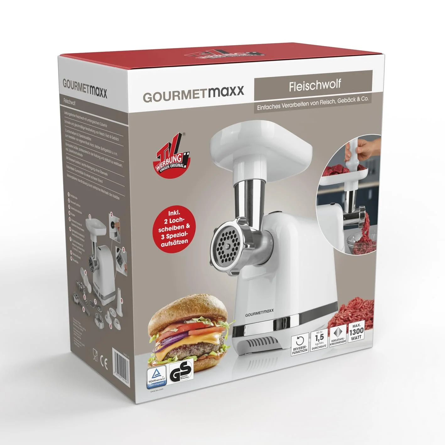 Электрическая мясорубка GOURMETmaxx 1300 Вт, фото №7 Электрическая мясорубка GOURMETmaxx 1300 Вт, фото №7