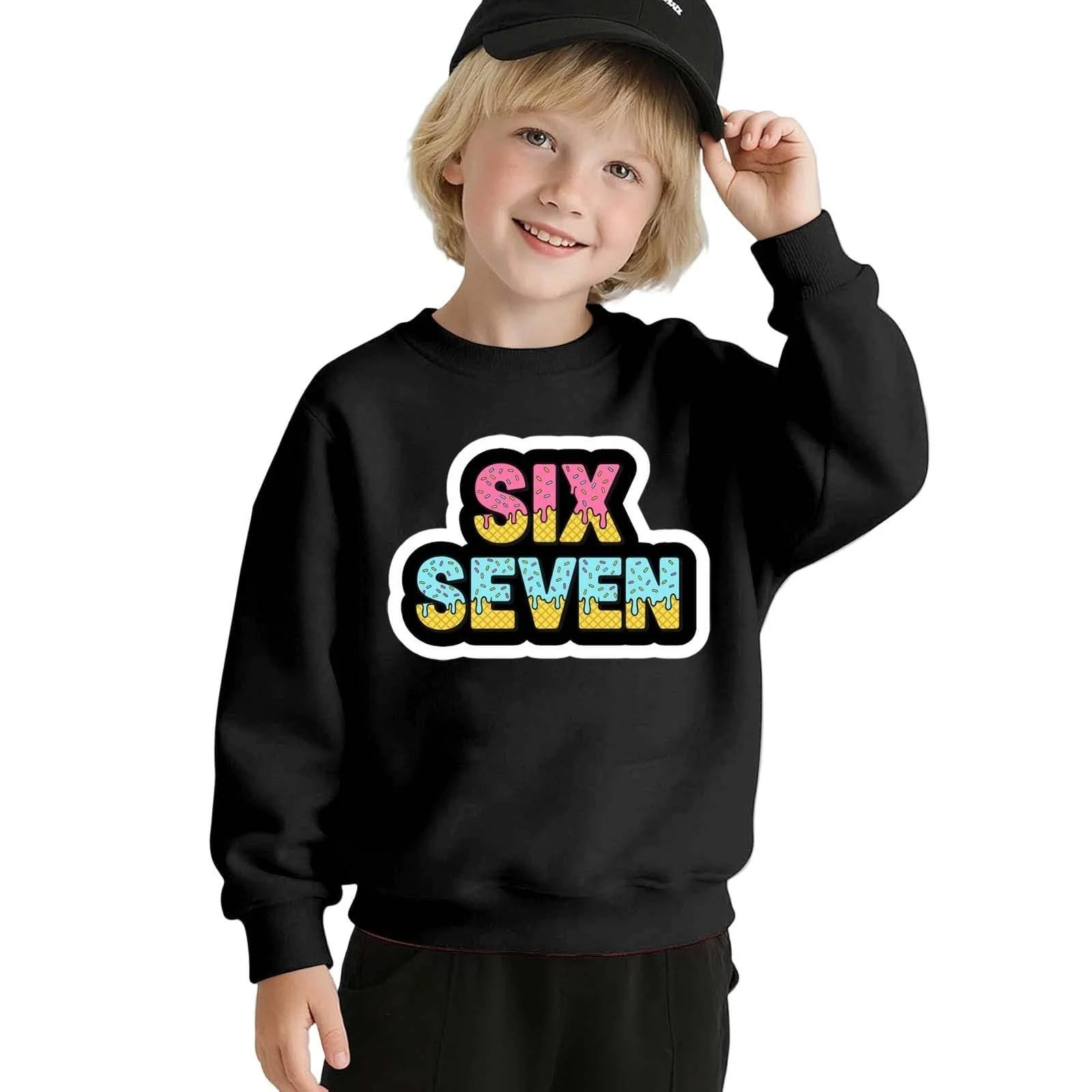 Світшот для дівчинки з довгими рукавами та круглим вирізом з графічним принтом, фото №5 Світшот для дівчинки з довгими рукавами та круглим вирізом з графічним принтом, фото №5