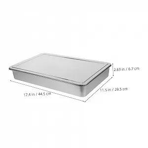 Деко з кришкою Прямокутне Сталеве Антипригарне synthetic.ua - Фото 1