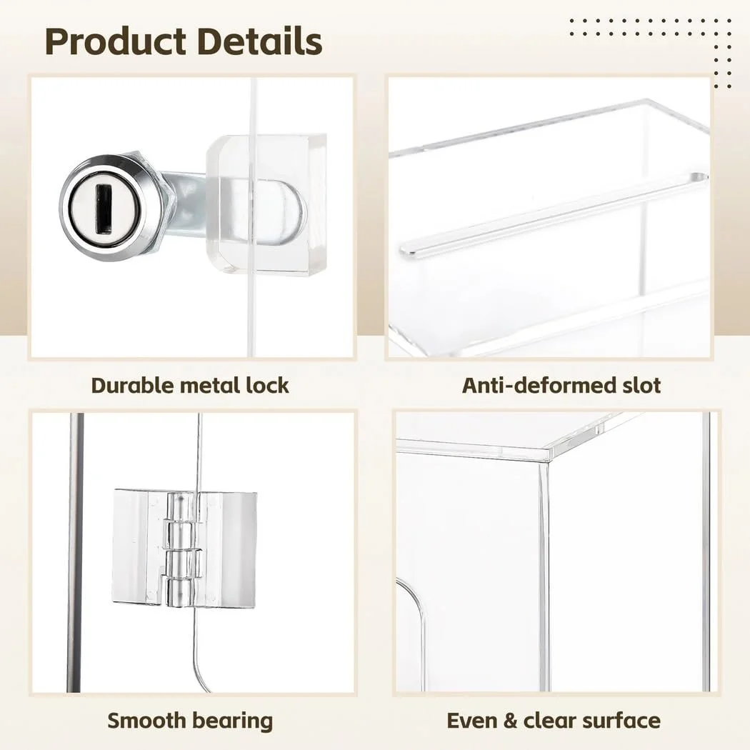 Скарбничка акрилова прозора із замком та ключем, фото №5