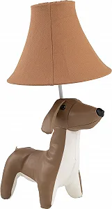 Настільна лампа Happy Lamps Waldi Dachshund LED 48 см Веганська шкіра Коричнева з білим - Фото 1