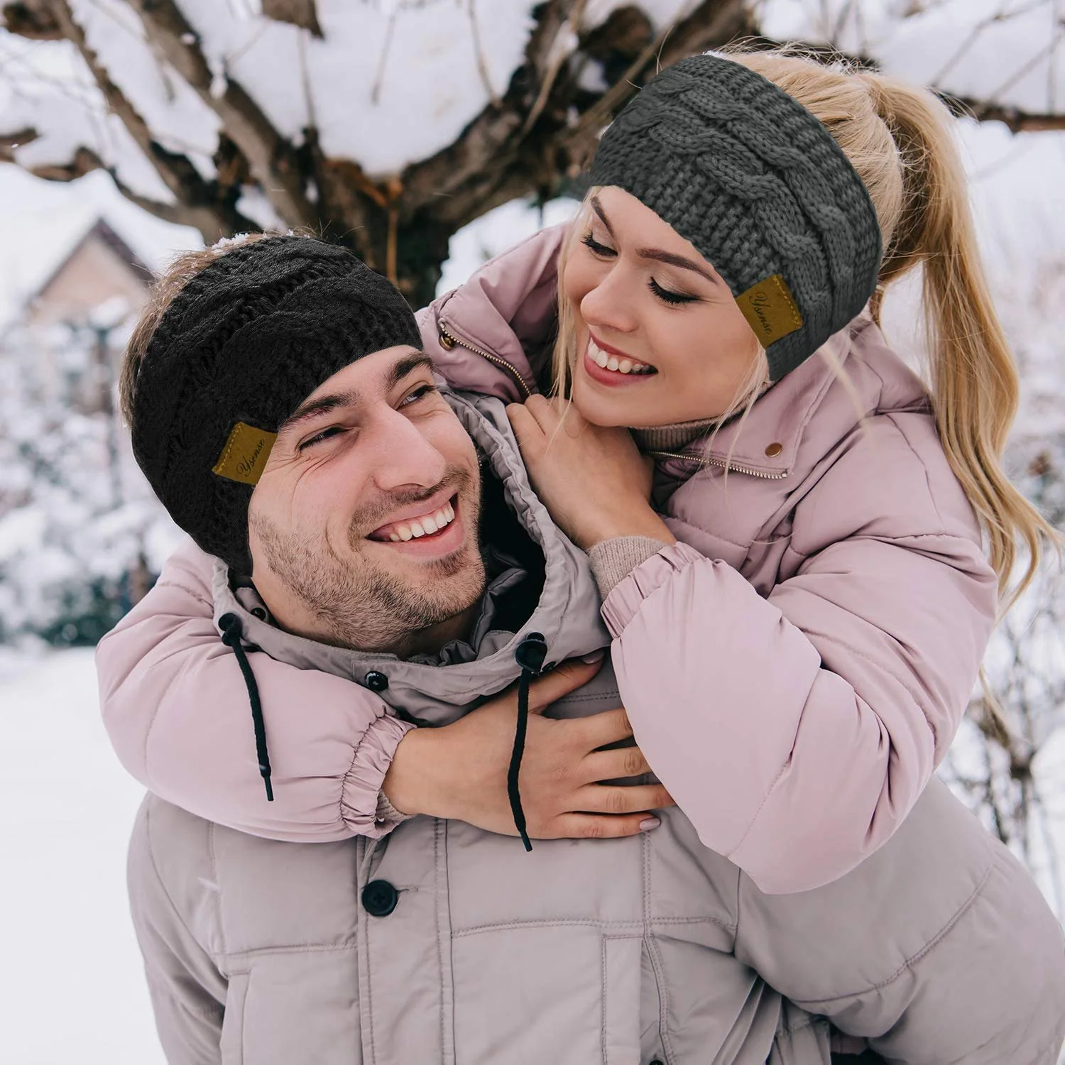 В'язана зимова пов'язка на голову для жінок, фото №3