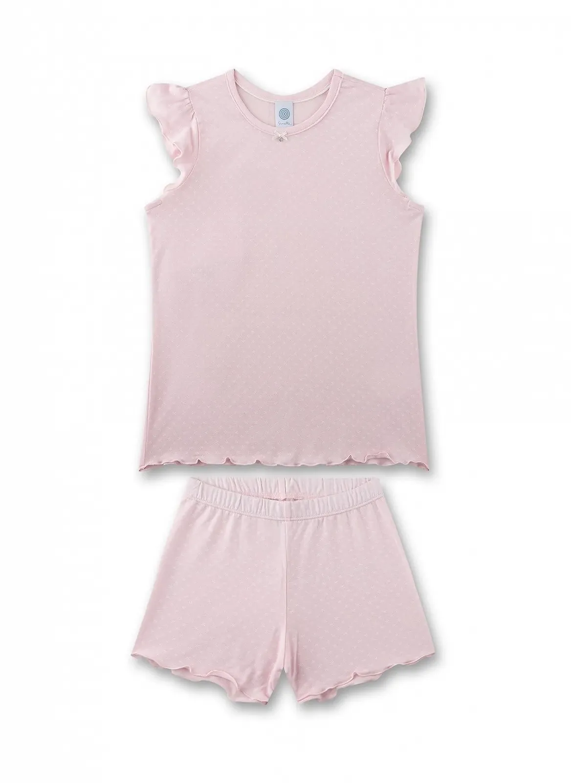 Комплект пижамный Sanetta для девочек, шорты, розовый, фото №1