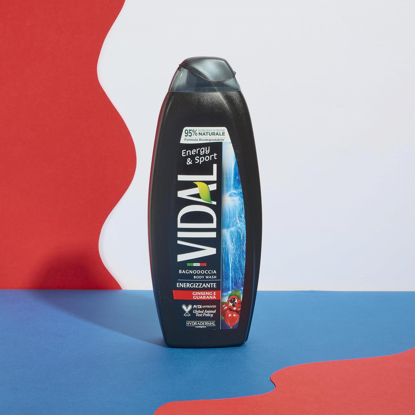 Гель для душу Vidal Energy & Sport з женьшенем та гуараною 500 мл, фото №3