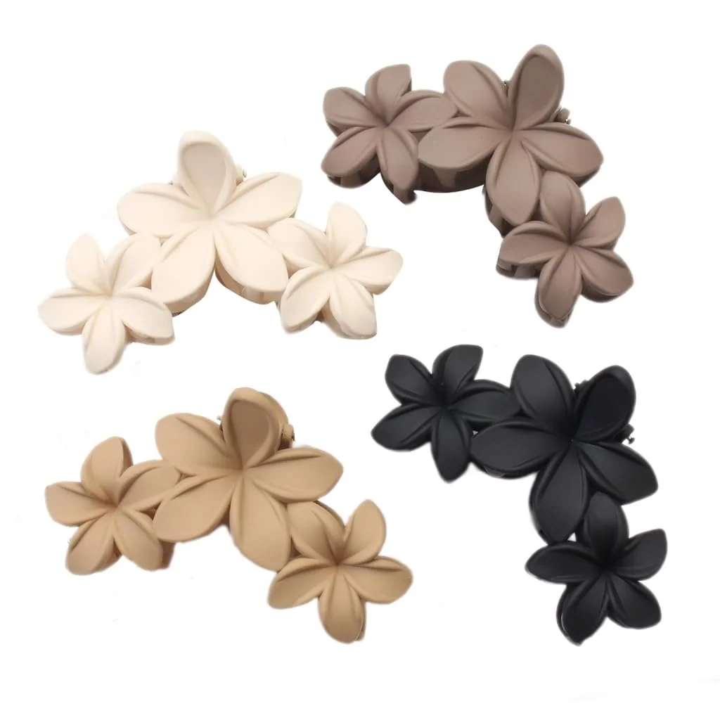 Заколка для волос Yjcnelcr, набор 4 шт, матовая, с цветами, для женщин и девушек, для хвостиков, краб для умывания лица, заколки, аксессуары для волос, фото №3