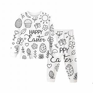 Піжама для розмальовування дитяча DIY з ручним розписом для сну з мультяшним принтом - Фото 1