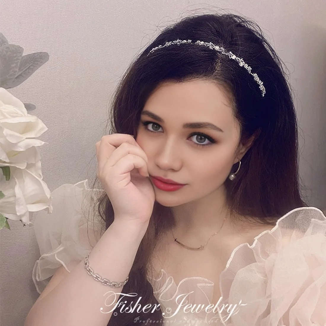 Обруч для волосся Набір Сріблястий (2 шт), фото №6