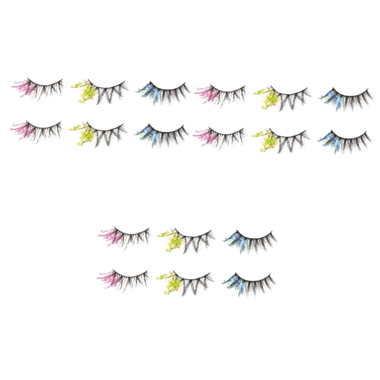 Накладні вії Angoily кольорові 3D синтетичне волокно з глітером 9 пар, фото №1