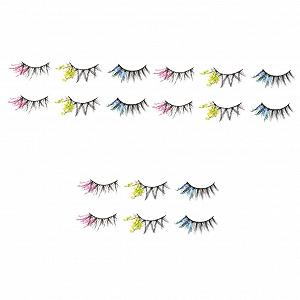 Накладные ресницы Angoily цветные 3D синтетическое волокно с блестками 9 пар - Фото 1
