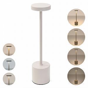 Настільна лампа ML-Design LED Бездротова Сенсорна 3 кольори світла Димування Металева USB-C Ø8x34,5 см Кремова - Фото 1