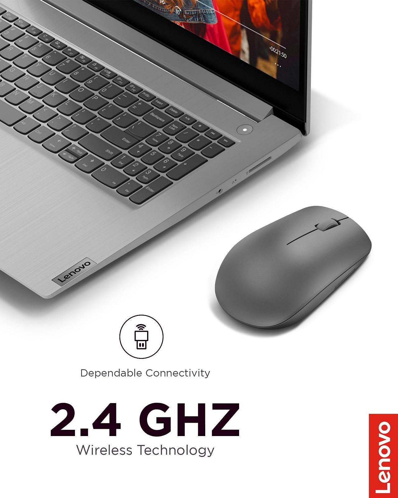 Мышь Беспроводная Lenovo 530 Optical 1200 DPI Graphite, фото №2
