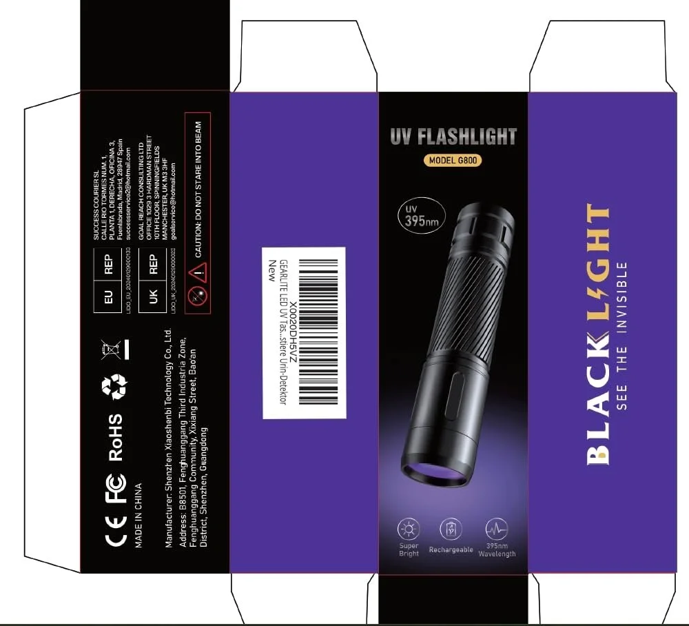 Ліхтар GEARLITE LED UV Black Light Акумуляторний Міні Ультрафіолетовий 395 нм, фото №8