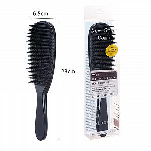 Щітка для волосся Kzouenzu Wet Detangler для тонкого та ламкого волосся, для вологого та сухого волосся, розплутує всі типи волосся, усуває вузли та зменшує ламкість, чорна synthetic.ua - Фото 1