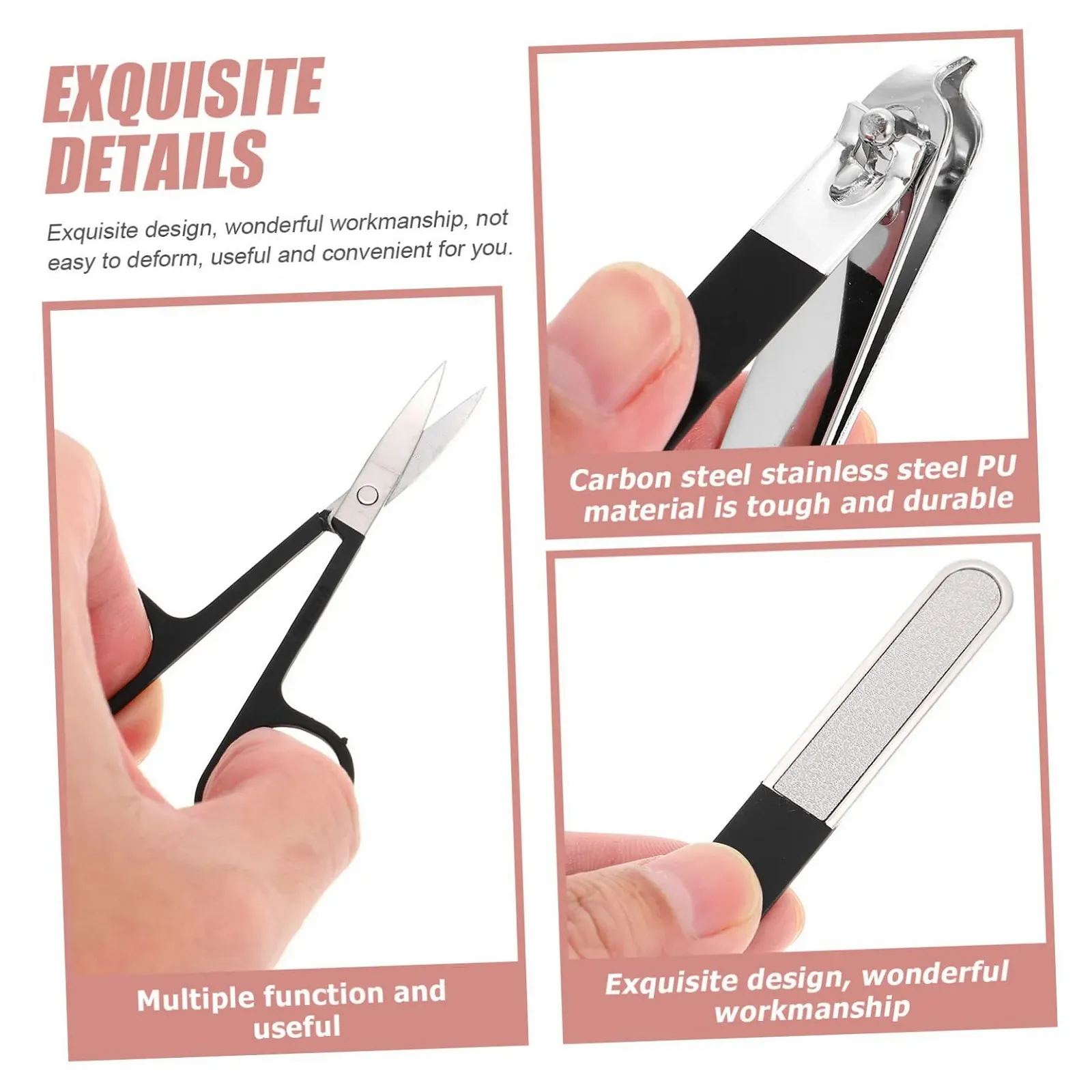 Набор инструментов для маникюра WRITWAA Черный Pu, фото №7