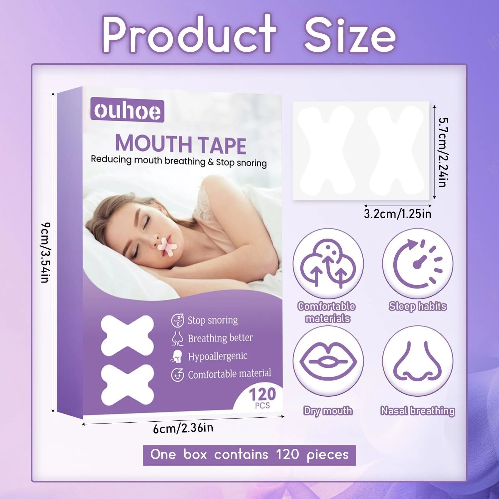 Пластыри для рта для сна, 120 шт., фото №2