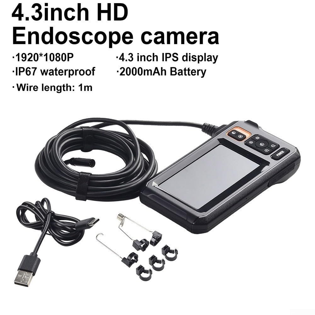 Эндоскоп Oniissy 4.3" IPS экран, промышленный, 1080P HD, 8 LED, 8 мм объектив 2,7 см, IP67 водонепроницаемая камера, фото №7