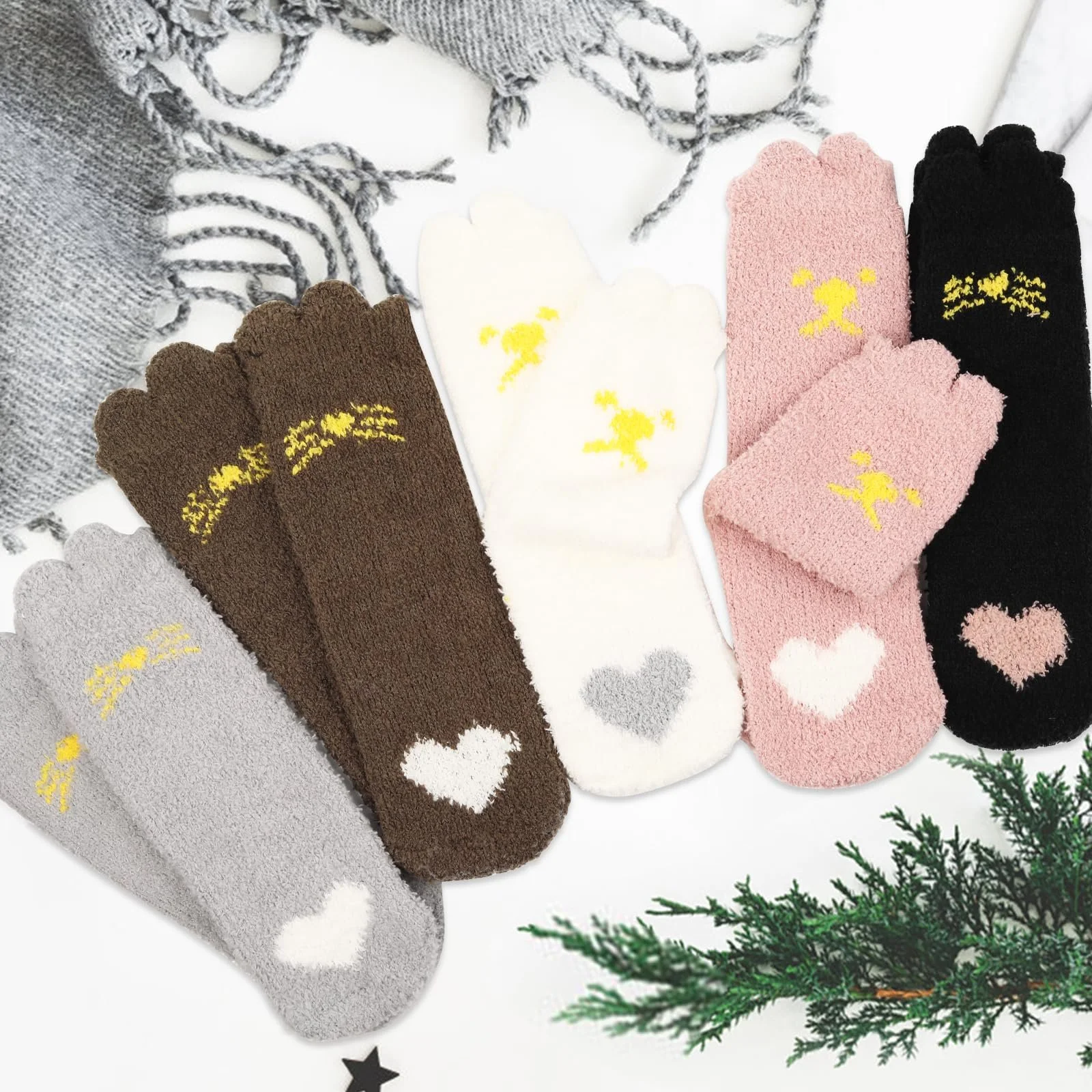 Носки Женские Теплые зимние носки для дома, многоцветные, 5 пар, фото №4 Носки Женские Теплые зимние носки для дома, многоцветные, 5 пар, фото №4