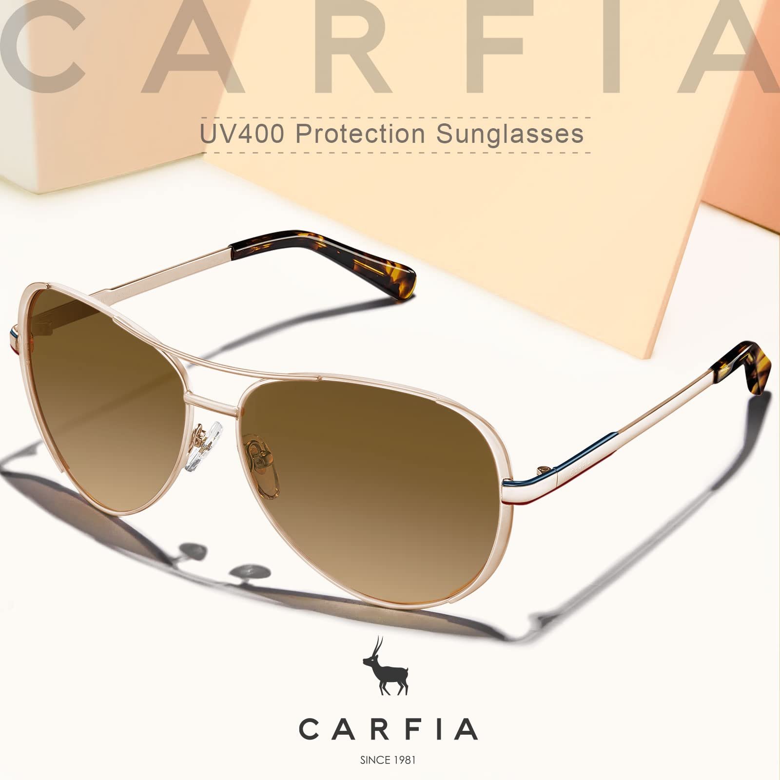 Сонцезахисні окуляри Авіатор CARFIA CA5388 Поляризовані Дзеркальні Жіночі Високий Захист від УФ-променів, фото №4