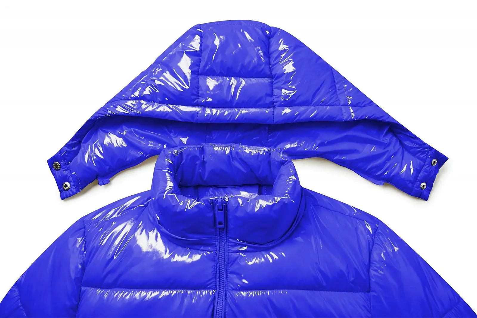 Куртка CRISSREXO Зимова стьобана блискуча з капюшоном, коротка, фото №6