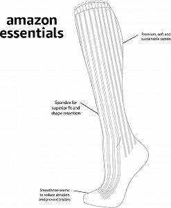 Високі шкарпетки Amazon Essentials Бавовна Повсякденні Жіночі 4 пари synthetic.ua - Фото 1