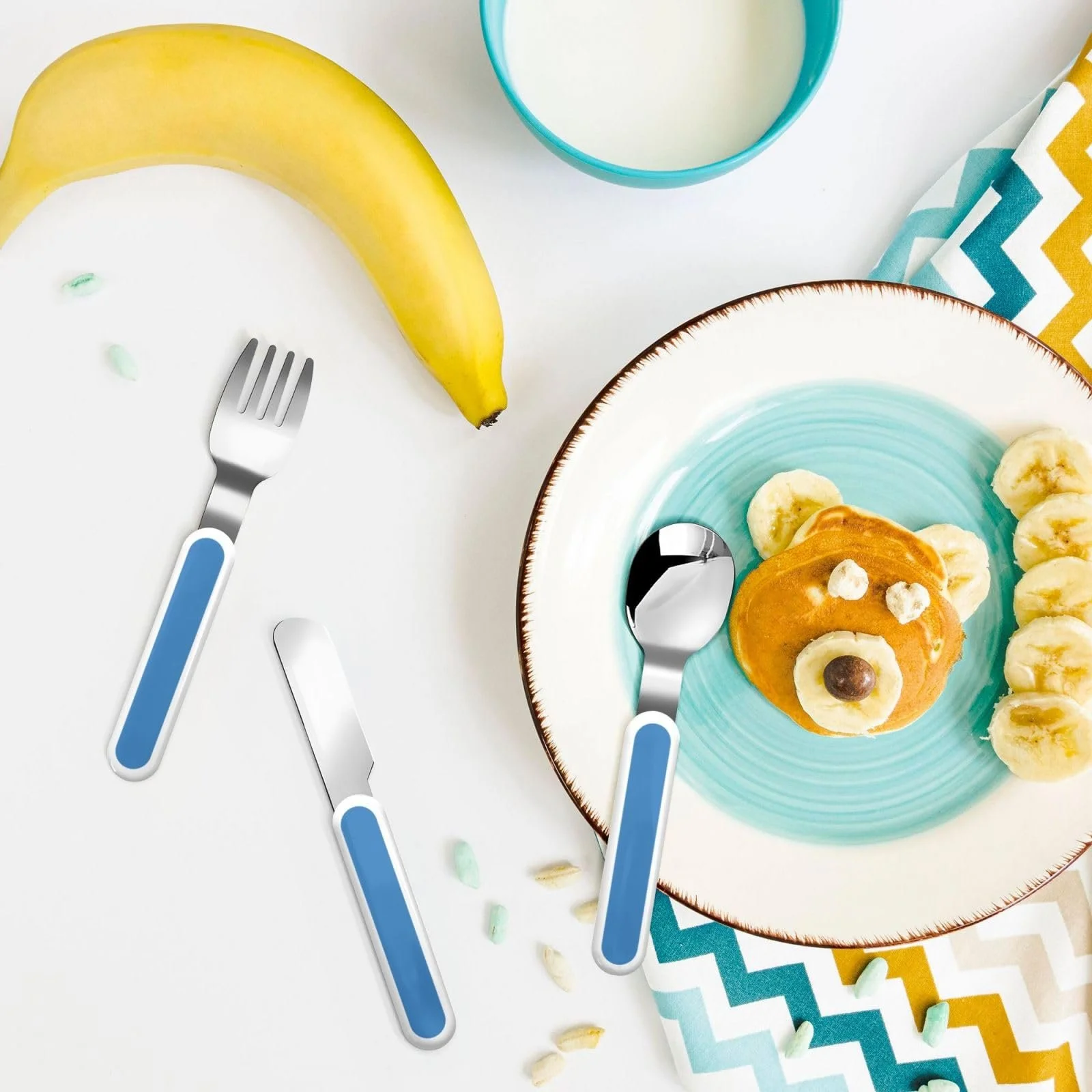 Дитячий набір столових приборів з трьох предметів з принтом прапора Монголії, фото №6 Дитячий набір столових приборів з трьох предметів з принтом прапора Монголії, фото №6