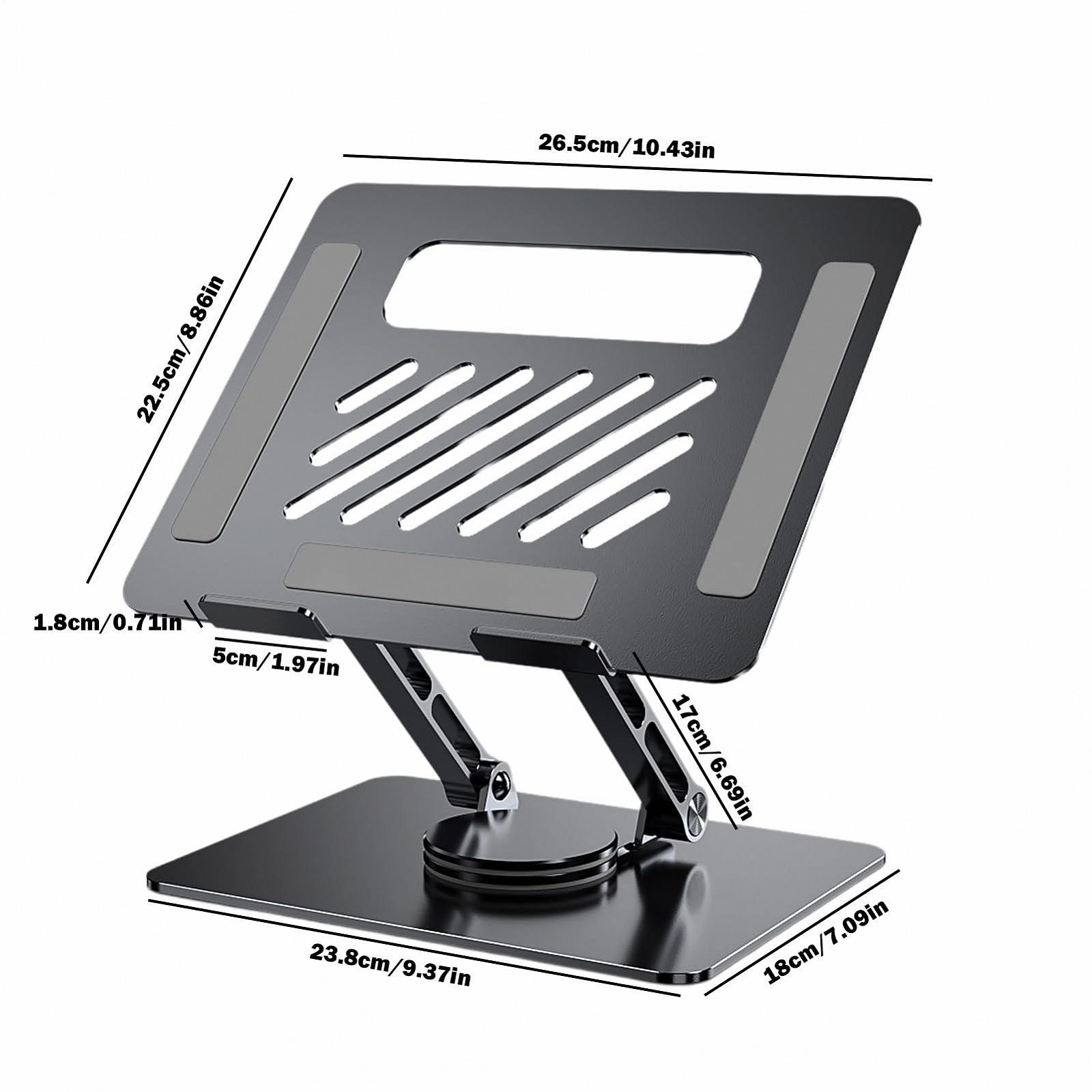 Регульована Підставка для Ноутбука/Планшета Ергономічна Складна Компактна Поворотна на 360 градусів для Роботи в Офісі Вдома Подорожей Навчання, фото №6