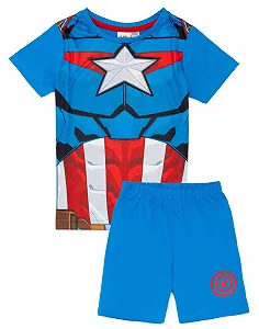 Комплект пижамы для мальчиков Marvel Капитан Америка: футболка и шорты - Фото 1