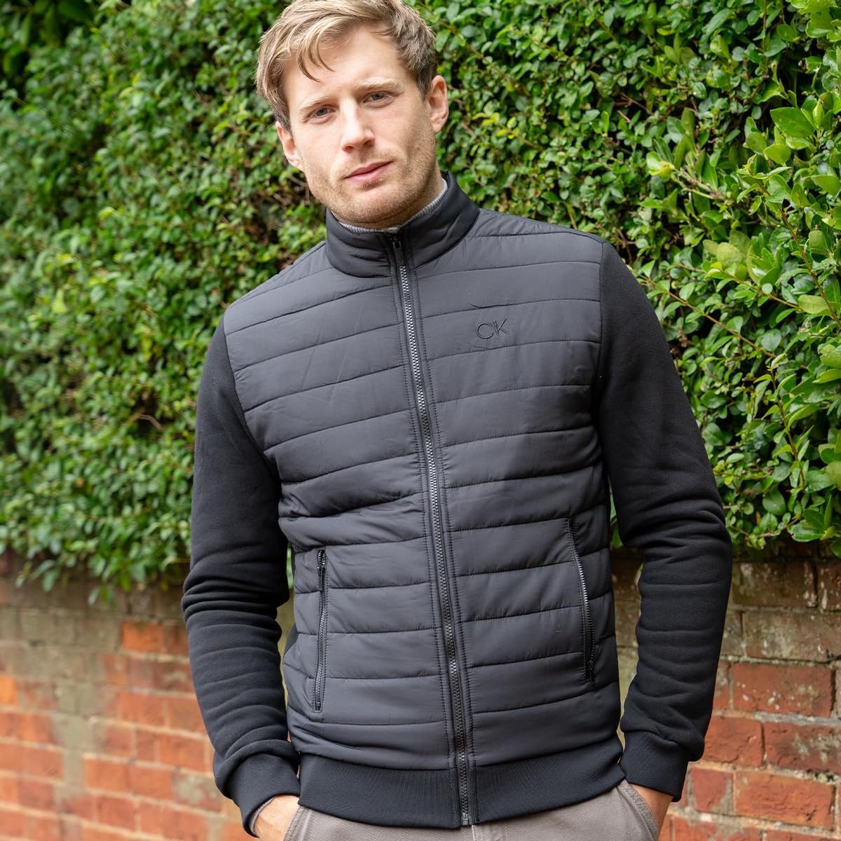 Куртка Calvin Klein Hybrid Quilted Fleece Funnel Neck мужская, фото №8