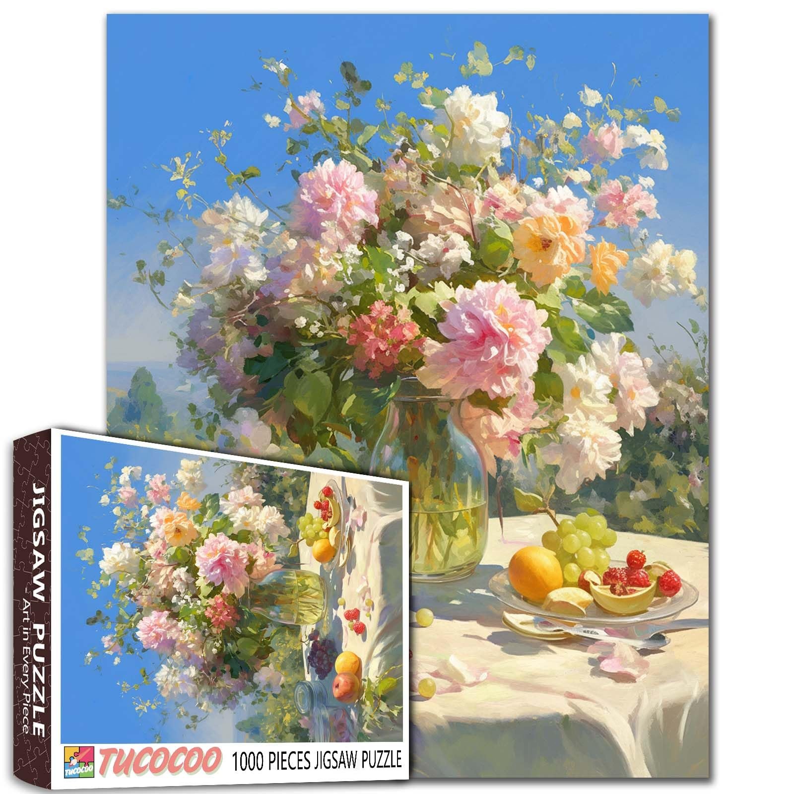 Пазл Floral Still Life 1000 елементів Півонії та троянди 50 x 70 см, фото №1