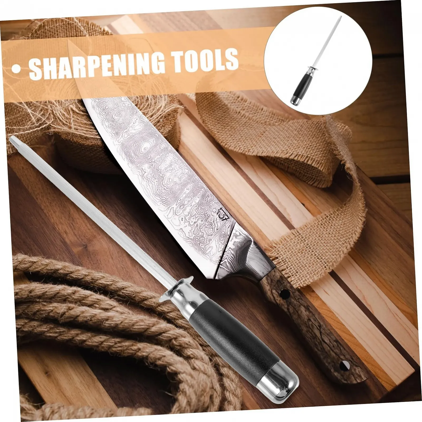 Мусат для ножей кухонный из нержавеющей стали эргономичный, фото №8