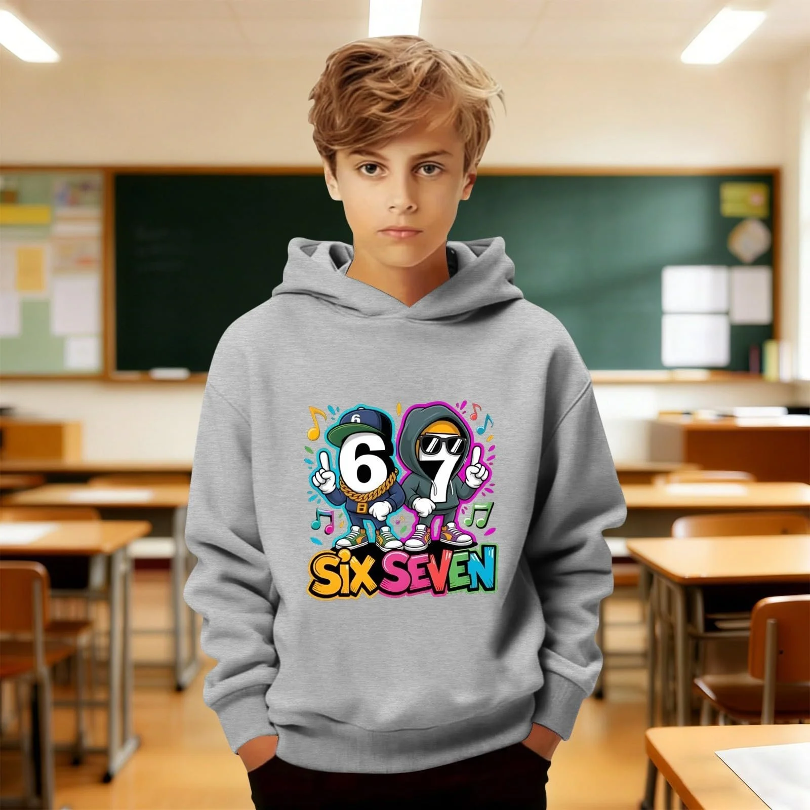 Худі 67 Prints та дівчаток, підлітковий, м'який, фото №3