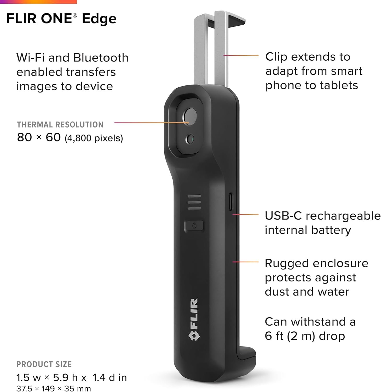 Тепловізійна камера FLIR ONE Edge Чорний, фото №3