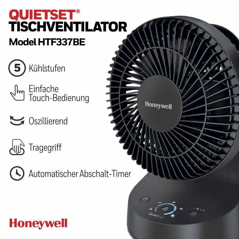 Вентилятор Настольный Honeywell QuietSet HTF337BE Черный, фото №2