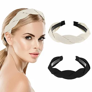 Обруч на голову Sibba, 2 шт., для длинных и густых волос, плетеная, нескользящая synthetic.ua - Фото 1