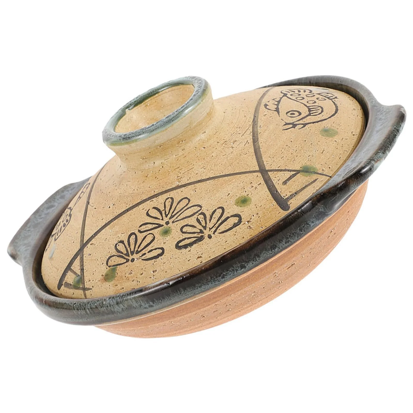 Кастрюля-сотейник Японский стиль Керамическая Жаропрочная С крышкой, фото №1